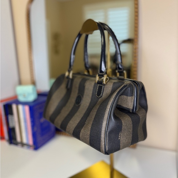 Vintage Fendi Pequin Striped Handbag - Picture 1 of 13